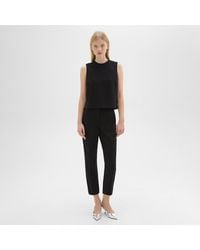 Theory - High-waist Slim Crop Pant In Admiral Crepe - Lyst