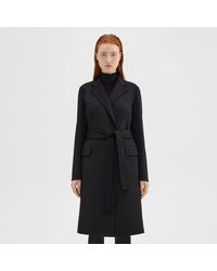 Theory - Wrap Coat In Double-face Wool-cashmere - Lyst