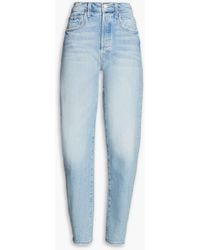 Mother - The Curbside Skimp Faded High-rise Tapered Jeans - Lyst