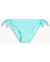 Heidi Klein - Tief sitzendes bikini-höschen aus stretch-seersucker mit knotendetail - Lyst