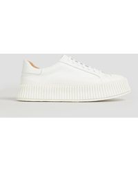 Jil Sander - Leather And Rubber Platform Sneakers - Lyst