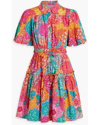 10 Crosby Derek Lam - Doha Printed Cotton-blend Poplin Mini Shirt Dress - Lyst