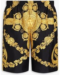 Versace - Bedruckte shorts aus seiden-twill - Lyst