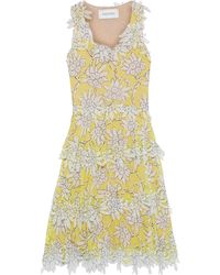 Valentino Garavani - Tiered Floral-print Silk-chiffon Midi Dress - Lyst