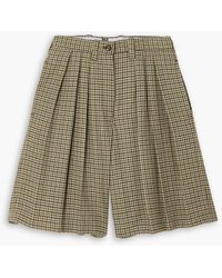 Giuliva Heritage - The Victoria Pleated Houndstooth Wool Shorts - Lyst