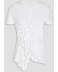 Marques'Almeida - Asymmetric Pintucked Cotton-jersey T-shirt - Lyst