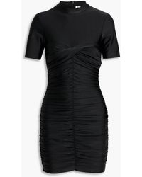 T By Alexander Wang - Ruched Satin-jersey Mini Dress - Lyst