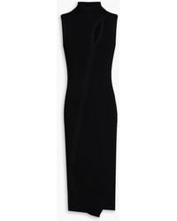 Versace - Cutout Ribbed-Knit Midi Dress - Lyst