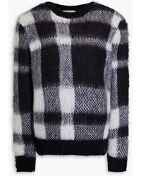 Maison Kitsuné - Checked Mohair-blend Sweater - Lyst