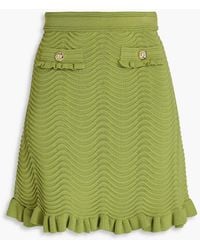 Sandro - Mini-strickrock in häkeloptik mit rüschen - Lyst