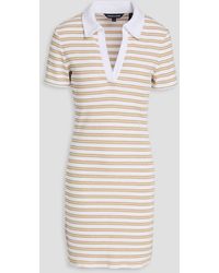 Veronica Beard - Bailey Metallic Striped Ribbed Cotton-Blend Jersey Mini Dress - Lyst