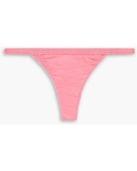 Love Stories - Room Service Satin And Leavers Lace Thong - Lyst