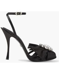 Dolce & Gabbana - Bette 110 Crystal-embellished Satin Sandals - Lyst