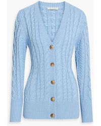 Emilia Wickstead - Jackson Cable-knit Wool-blend Cardigan - Lyst