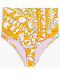 Emilio Pucci - Hoch sitzendes bikini-höschen mit print - Lyst