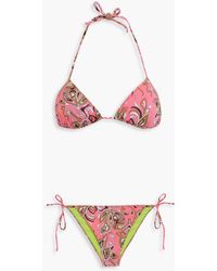 Emilio Pucci - Triangel-bikini mit print - Lyst