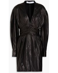 IRO - Amboar Ruched Leather Mini Dress - Lyst