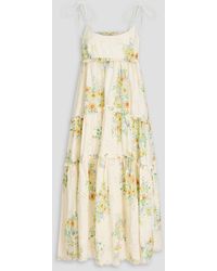 ALÉMAIS - Juliette Floral-print Broderie Anglaise Cotton Midi Dress - Lyst