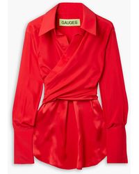GAUGE81 - Sabinas Silk Wrap Shirt - Lyst