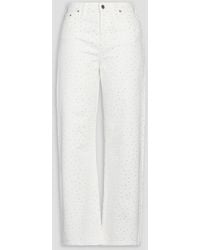 Maje - Crystal-Embellished High-Rise Wide-Leg Jeans - Lyst