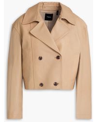 Theory - Double-breasted Leather Jacket - Lyst