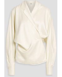 TOTEME - Satin Wrap Blouse - Lyst