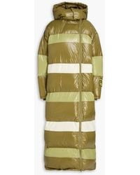 Ganni - Askja Quilted Striped Shell Hooded Down Coat - Lyst