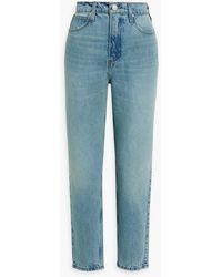 FRAME - Cropped High-rise Tapered Jeans - Lyst