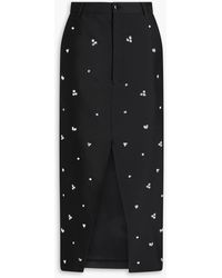 Sandro - Crystal-embellished Faille Midi Pencil Skirt - Lyst