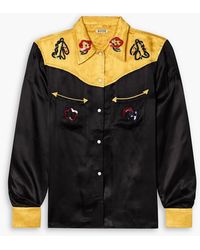 Bode - Rodeo Sequin-embellished Satin Shirt - Lyst