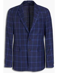 Dunhill - Slim-fit Checked Wool, Linen And Silk-blend Blazer - Lyst