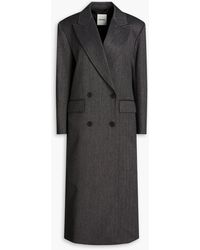Sandro - Double-breasted Pinstriped Twill Coat - Lyst