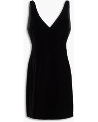 Emporio Armani - Bow-detailed Velvet Mini Dress - Lyst