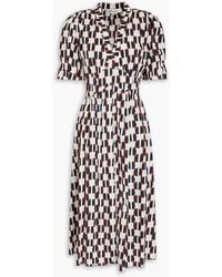 Diane von Furstenberg - Erica Printed Cotton-Blend Poplin Midi Dress - Lyst