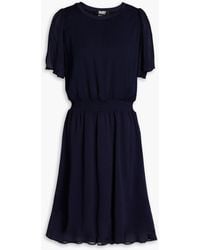 DKNY - Shirred Gathered Crepon Mini Dress - Lyst