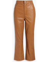 Walter Baker - Selma Cropped Leather Bootcut Pants - Lyst