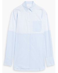 Another Tomorrow - Checked Striped Cotton-poplin Shirt - Lyst