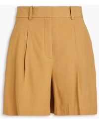 Veronica Beard - Noemi Pleated Linen-Blend Shorts - Lyst