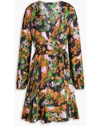 Stine Goya - Rania Printed Lyocell-Blend Mini Wrap Dress - Lyst