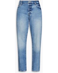 FRAME - Faded High-rise Straight-leg Jeans - Lyst