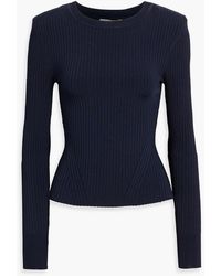 Veronica Beard - Acara Ribbed-Knit Top - Lyst