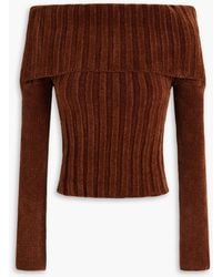 Jacquemus - Off-the-shoulder Ribbed-knit Sweater - Lyst