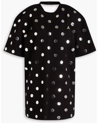 Area - Open-back Polka-dot Jersey Mini Dress - Lyst