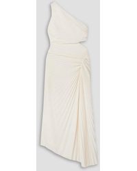 A.L.C. - Dahlia One-shoulder Cutout Pleated Crepe Maxi Dress - Lyst