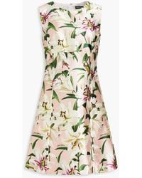 Dolce & Gabbana - Floral-print Silk-satin Mini Dress - Lyst