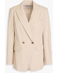 Veronica Beard - Didion Double-breasted Striped Cotton-blend Seersucker Blazer - Lyst
