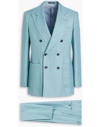 Emporio Armani - Double-breasted Linen-twill Suit - Lyst