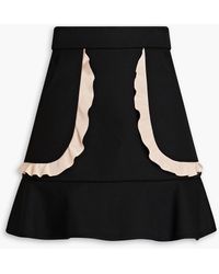 RED Valentino - Ruffled Twill Mini Skirt - Lyst