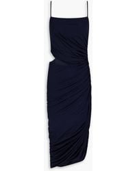 Halston - Averie Cutout Ruched Jersey Midi Dress - Lyst