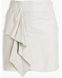 IRO Zyrma Draped Leather Mini Skirt - White